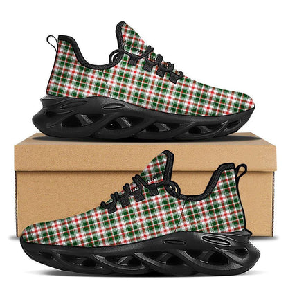 Madras Plaid Christmas Print Black Max Soul Shoes, Christmas Sneakers, Christmas Shoes, Christmas Clunky Sneaker