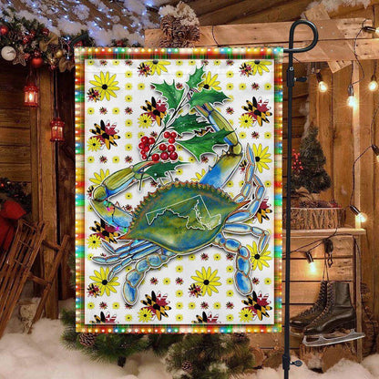 Maryland Blue Crab Flag, Christmas Outdoor Decor Decoration