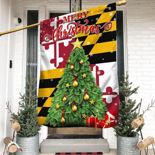 Maryland Christmas Flag, Christmas Outdoor Decor Decoration