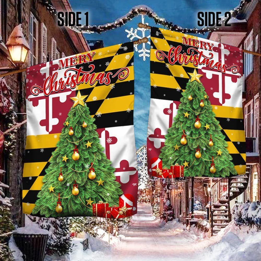 Maryland Christmas Flag, Christmas Outdoor Decor Decoration
