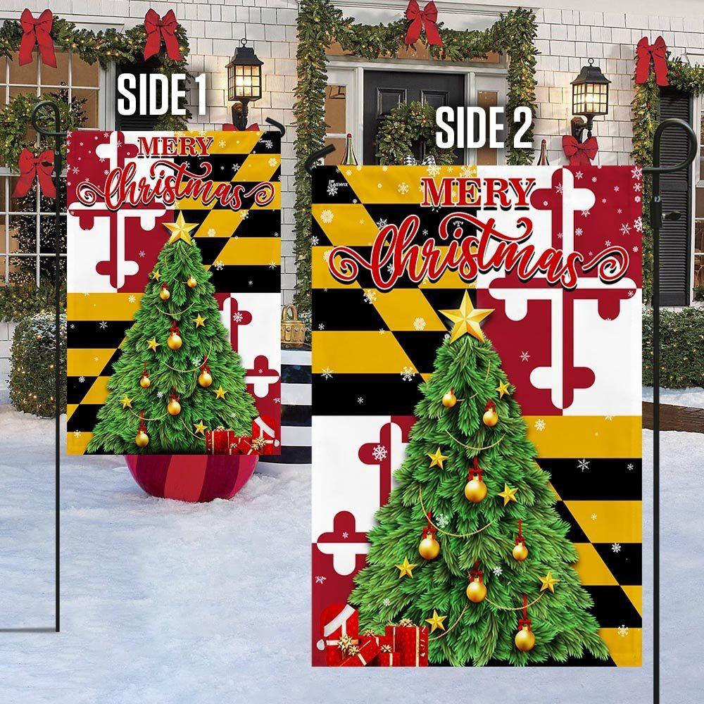 Maryland Christmas Flag, Christmas Outdoor Decor Decoration