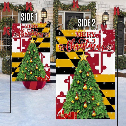 Maryland Christmas Flag, Christmas Outdoor Decor Decoration
