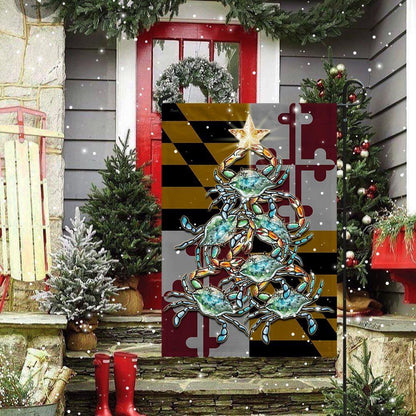 Maryland Flag Blue Crab Christmas, Christmas Outdoor Decor Decoration