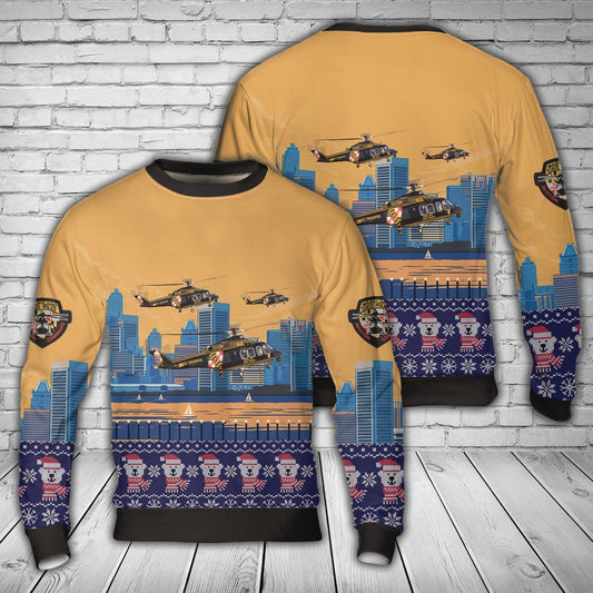 Maryland State Police AW139 N388MD Trooper 1 Christmas Sweater, Christmas Ugly Sweater, Sweater Xmas, Ugly Sweater
