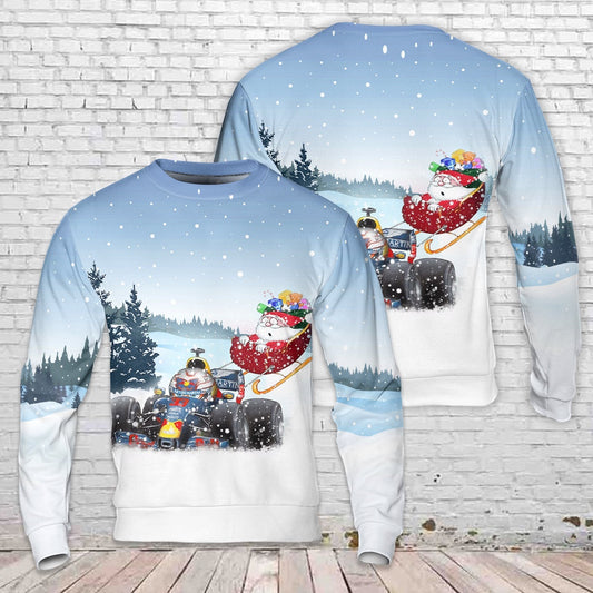 Max Verstappen Santa Formula 1 motor racing Christmas Sweater, Christmas Ugly Sweater, Sweater Xmas, Ugly Sweater