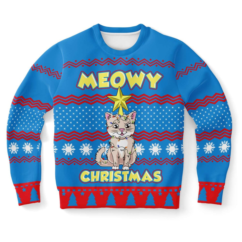 Meowy Christmas Cat Ugly Christmas Sweater, Christmas Ugly Sweater, Sweater Xmas, Ugly Sweater