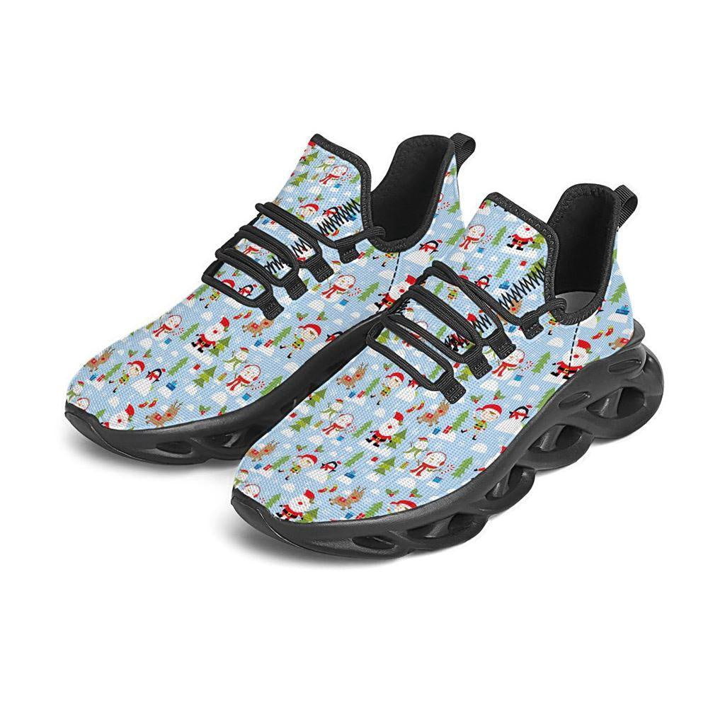 Merry Christmas Cute Print Pattern Black Max Soul Shoes, Christmas Sneakers, Christmas Shoes, Christmas Clunky Sneaker