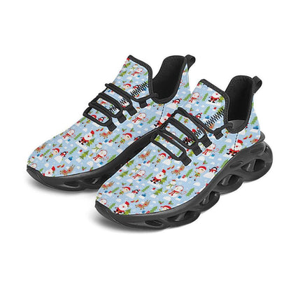 Merry Christmas Cute Print Pattern Black Max Soul Shoes, Christmas Sneakers, Christmas Shoes, Christmas Clunky Sneaker