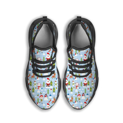 Merry Christmas Cute Print Pattern Black Max Soul Shoes, Christmas Sneakers, Christmas Shoes, Christmas Clunky Sneaker