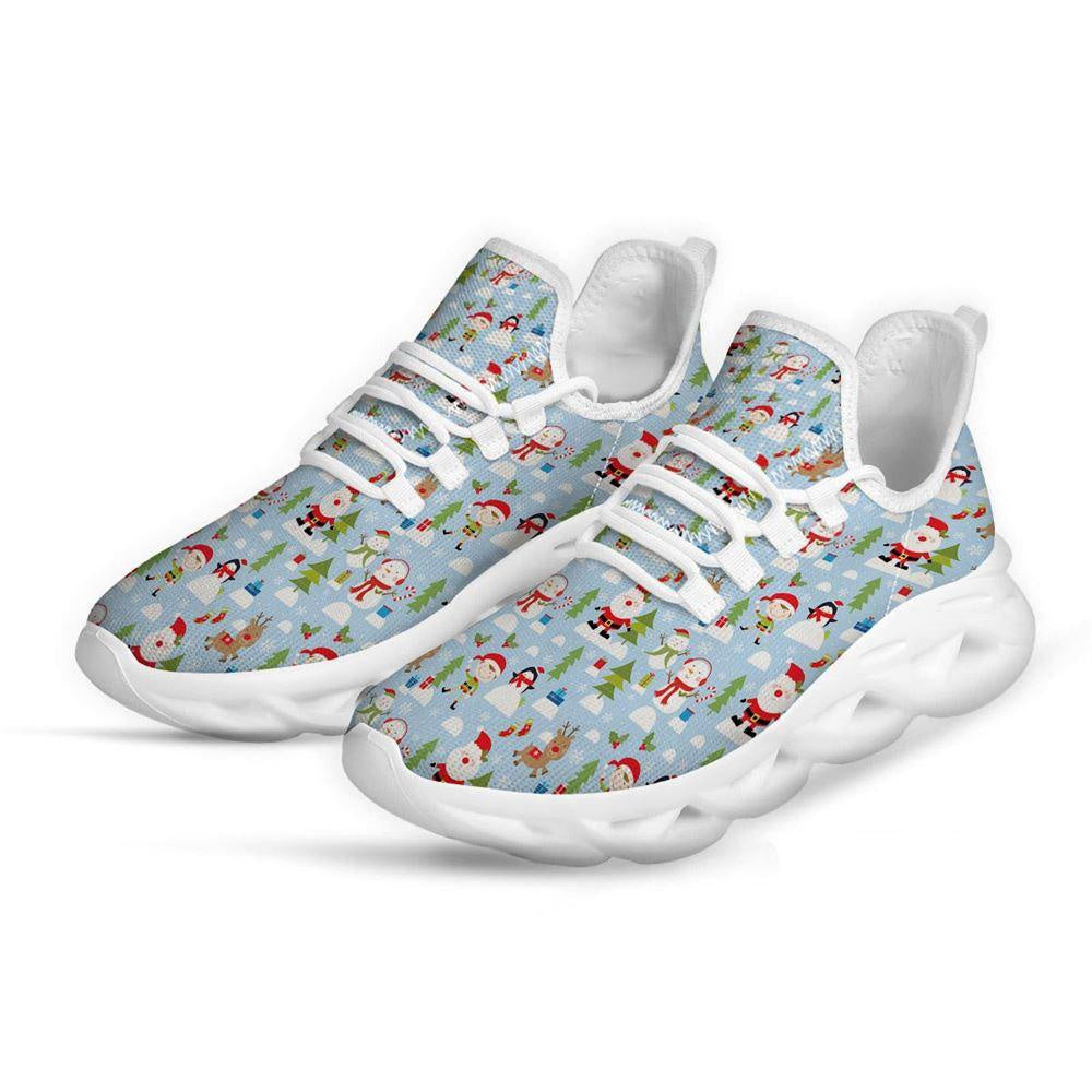 Merry Christmas Cute Print Pattern White Max Soul Shoes, Christmas Sneakers, Christmas Shoes, Christmas Clunky Sneaker