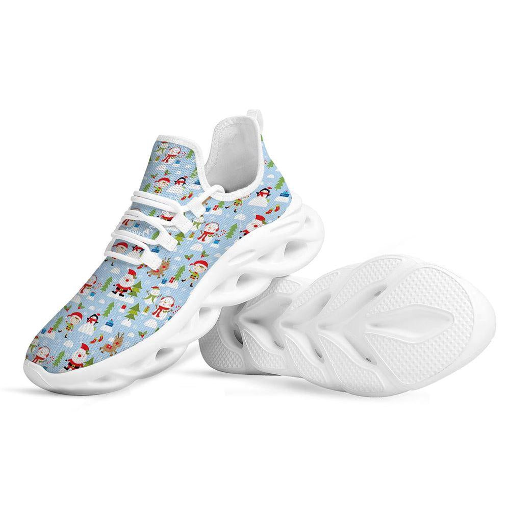 Merry Christmas Cute Print Pattern White Max Soul Shoes, Christmas Sneakers, Christmas Shoes, Christmas Clunky Sneaker