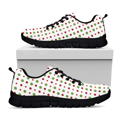 Merry Christmas Dots Pattern Print Shoes Sneaker, Christmas Shoes, Chistmas Sneaker, Christmas Running Shoes