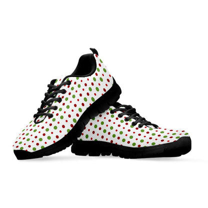 Merry Christmas Dots Pattern Print Shoes Sneaker, Christmas Shoes, Chistmas Sneaker, Christmas Running Shoes