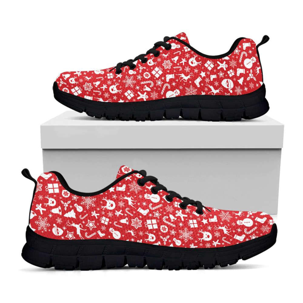 Merry Christmas Elements Pattern Print Shoes Sneaker, Christmas Shoes, Chistmas Sneaker, Christmas Running Shoes