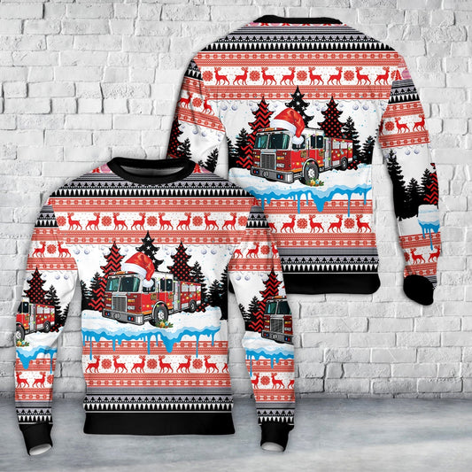 Merry Christmas Fire Tree Sweater, Christmas Ugly Sweater, Sweater Xmas, Ugly Sweater