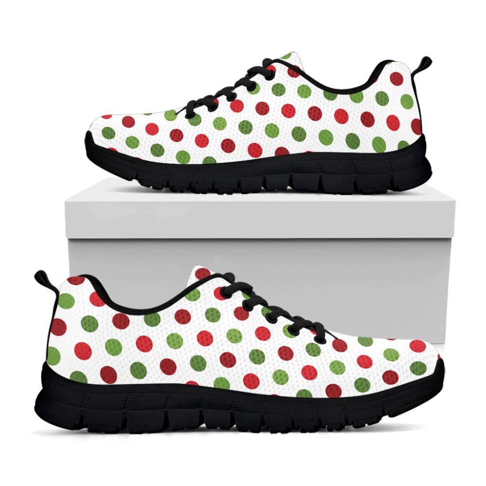 Merry Christmas Polka Dot Pattern Print Shoes Sneaker, Christmas Shoes, Chistmas Sneaker, Christmas Running Shoes