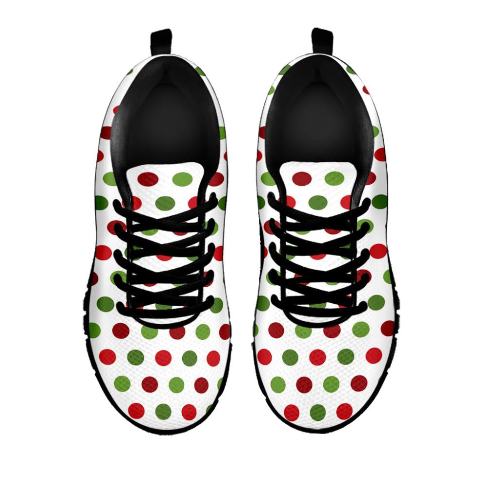 Merry Christmas Polka Dot Pattern Print Shoes Sneaker, Christmas Shoes, Chistmas Sneaker, Christmas Running Shoes