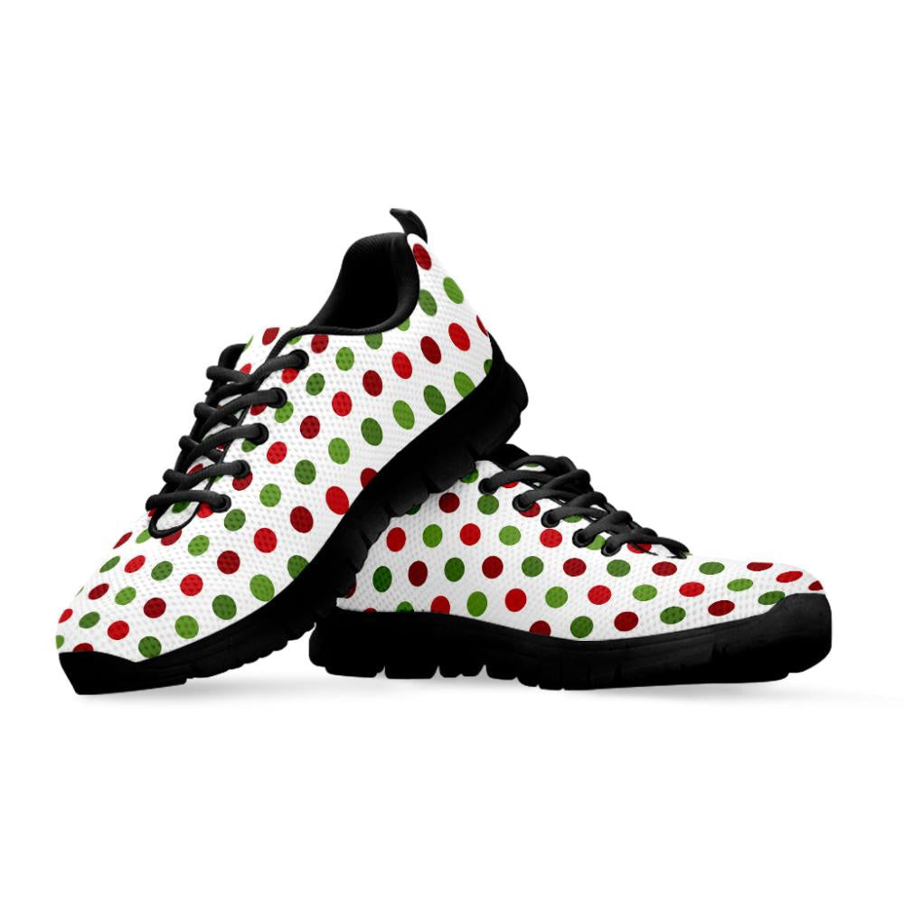 Merry Christmas Polka Dot Pattern Print Shoes Sneaker, Christmas Shoes, Chistmas Sneaker, Christmas Running Shoes