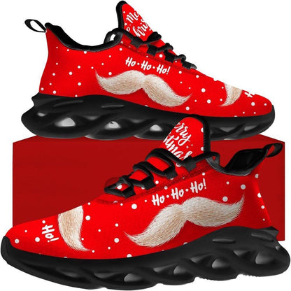Merry Christmas Santa Claus Mustache Max Soul Shoes, Christmas Sneakers, Christmas Shoes, Christmas Clunky Sneaker