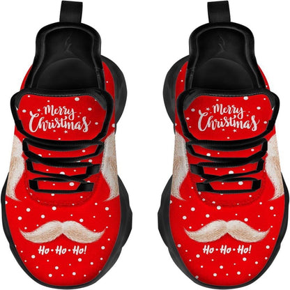 Merry Christmas Santa Claus Mustache Max Soul Shoes, Christmas Sneakers, Christmas Shoes, Christmas Clunky Sneaker