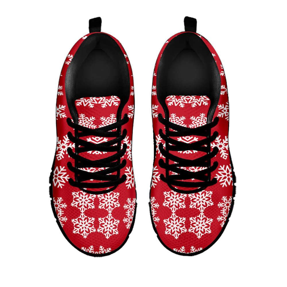 Merry Christmas Snowflakes Pattern Print Shoes Sneaker, Christmas Shoes, Chistmas Sneaker, Christmas Running Shoes