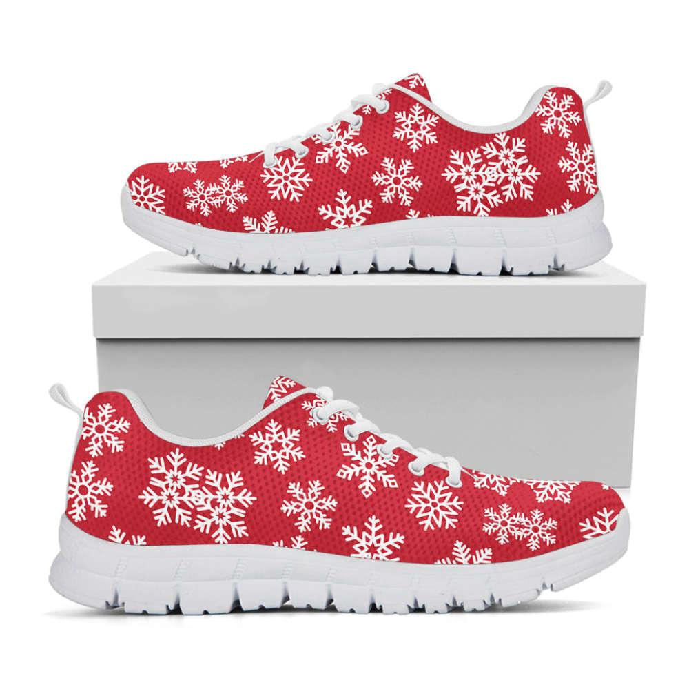 Merry Christmas Snowflakes Pattern Print Shoes Sneaker, Christmas Shoes, Chistmas Sneaker, Christmas Running Shoes