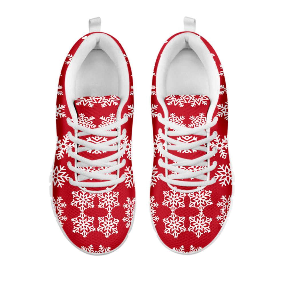 Merry Christmas Snowflakes Pattern Print Shoes Sneaker, Christmas Shoes, Chistmas Sneaker, Christmas Running Shoes