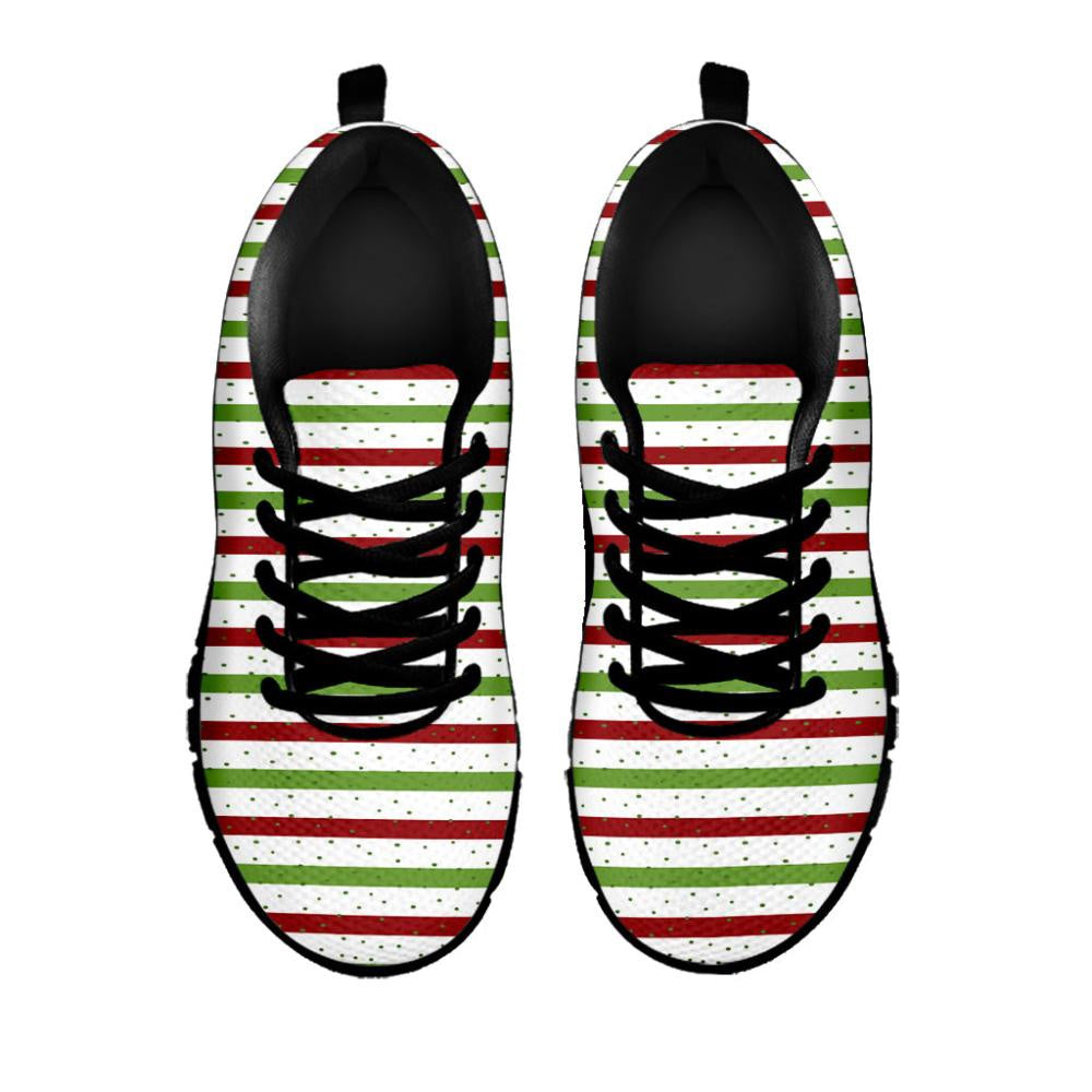 Merry Christmas Striped Pattern Print Shoes Sneaker, Christmas Shoes, Chistmas Sneaker, Christmas Running Shoes