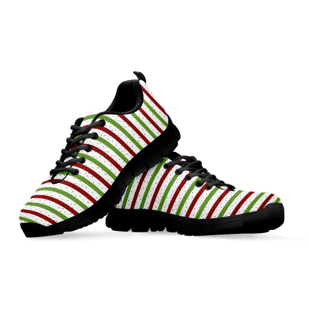 Merry Christmas Striped Pattern Print Shoes Sneaker, Christmas Shoes, Chistmas Sneaker, Christmas Running Shoes