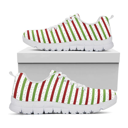 Merry Christmas Striped Pattern Print Shoes Sneaker, Christmas Shoes, Chistmas Sneaker, Christmas Running Shoes