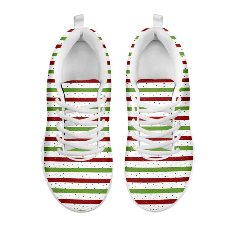 Merry Christmas Striped Pattern Print Shoes Sneaker, Christmas Shoes, Chistmas Sneaker, Christmas Running Shoes