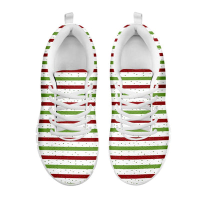 Merry Christmas Striped Pattern Print Shoes Sneaker, Christmas Shoes, Chistmas Sneaker, Christmas Running Shoes