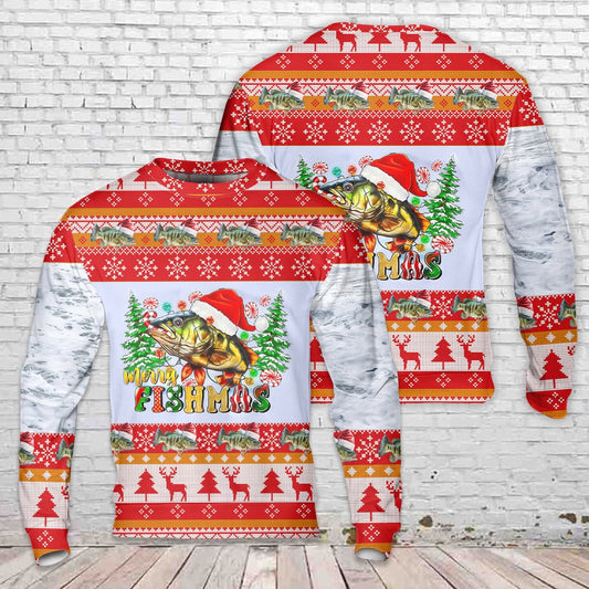 Merry Fishmas Bass Christmas Sweater, Christmas Ugly Sweater, Sweater Xmas, Ugly Sweater