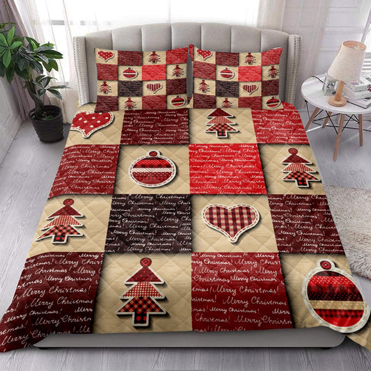 Merrymas Patchworkmas Tree Redmass Bedding Set, Christmas Beddings, Xmas Bedding Sets