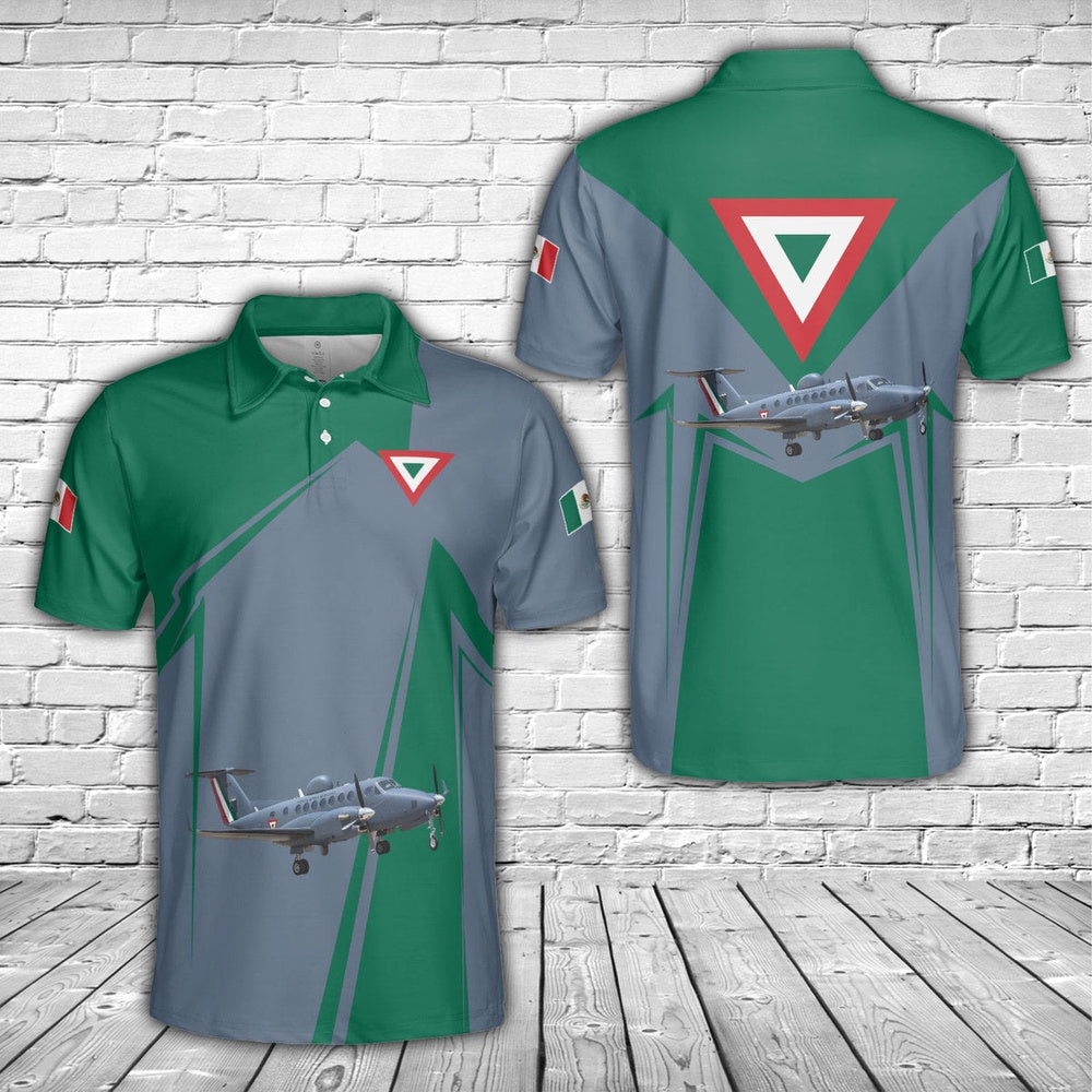 Mexican Air Force Beechcraft B300 King Air 350i Polo Shirt, Veteran Polo Shirt