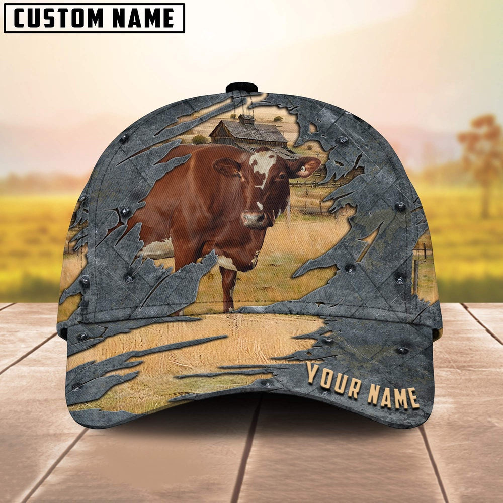 Milking Shorthorns Customized Name Cap, Farmer Cap, Cap For Farmers, Best Farm Hat, Farm Use Hat