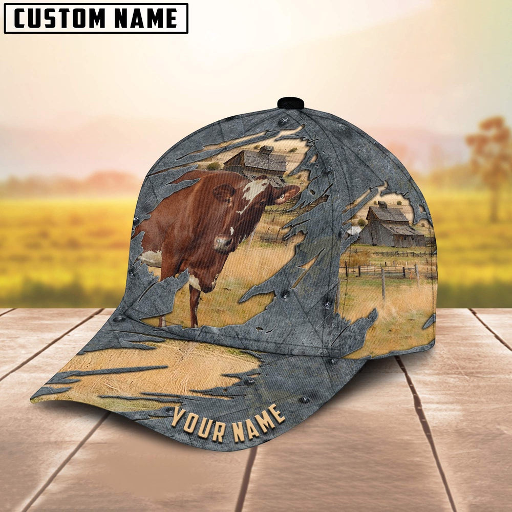 Milking Shorthorns Customized Name Cap, Farmer Cap, Cap For Farmers, Best Farm Hat, Farm Use Hat