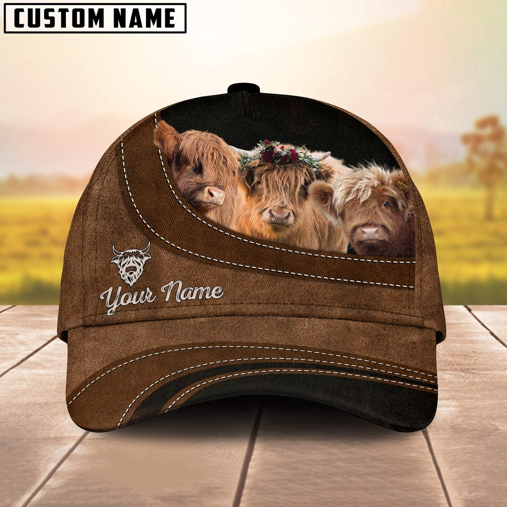 Miniature Highland Happiness Customized Name Cap, Farmer Cap, Cap For Farmers, Best Farm Hat, Farm Use Hat