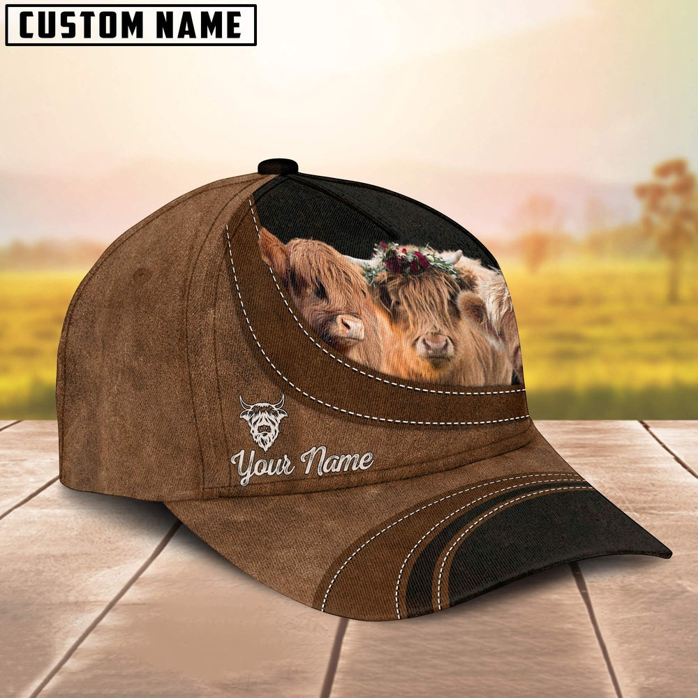 Miniature Highland Happiness Customized Name Cap, Farmer Cap, Cap For Farmers, Best Farm Hat, Farm Use Hat