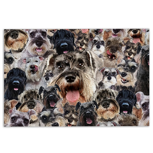 Miniature Schnauzer Welcome Doormat, Funny Miniature Schnauzer Dogs Faces Hope You Like Dog Hair Welcome Doormat, Pets Home Decor Door Mat