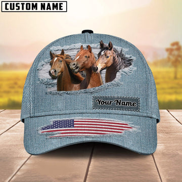 Morgan Horses Jeans Pattern Customized Name Cap, Farmer Cap, Cap For Farmers, Best Farm Hat, Farm Use Hat