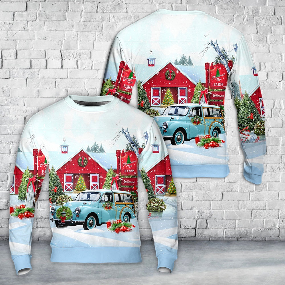 Morris Minor 1948 Christmas AOP Sweater, Christmas Ugly Sweater, Sweater Xmas, Ugly Sweater