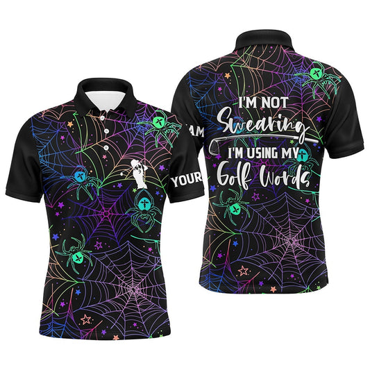 Multicolor Halloween Men Golf Polo Shirt, Custom Golf Shirts, Funny Golf Shirt With Sayings, Golf Polo Shirts