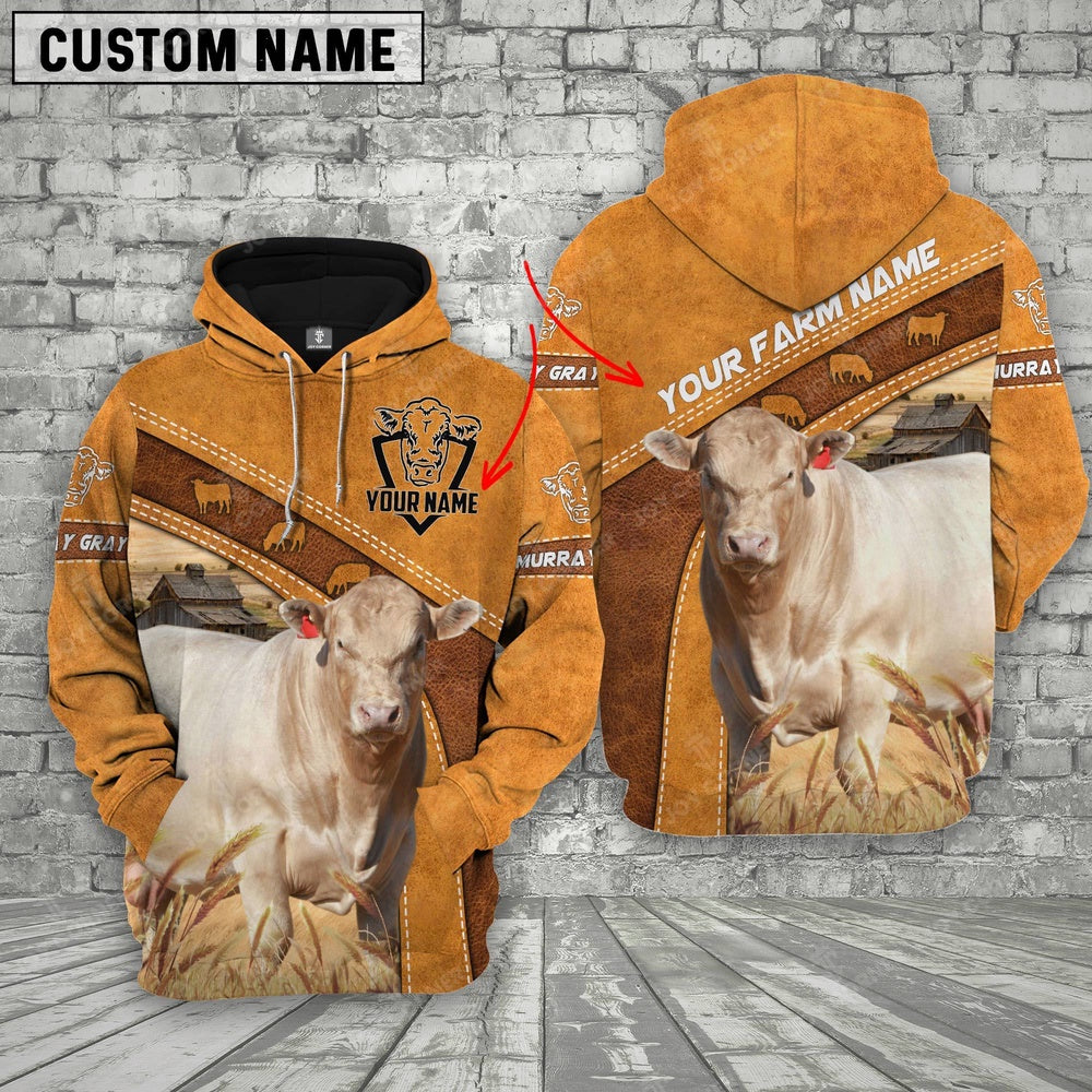 Murray Gray Custom Name Printed Cattle 3D Hoodie, Farmer Hoodie, Custom Farm Shirts, Farmer T Shirt
