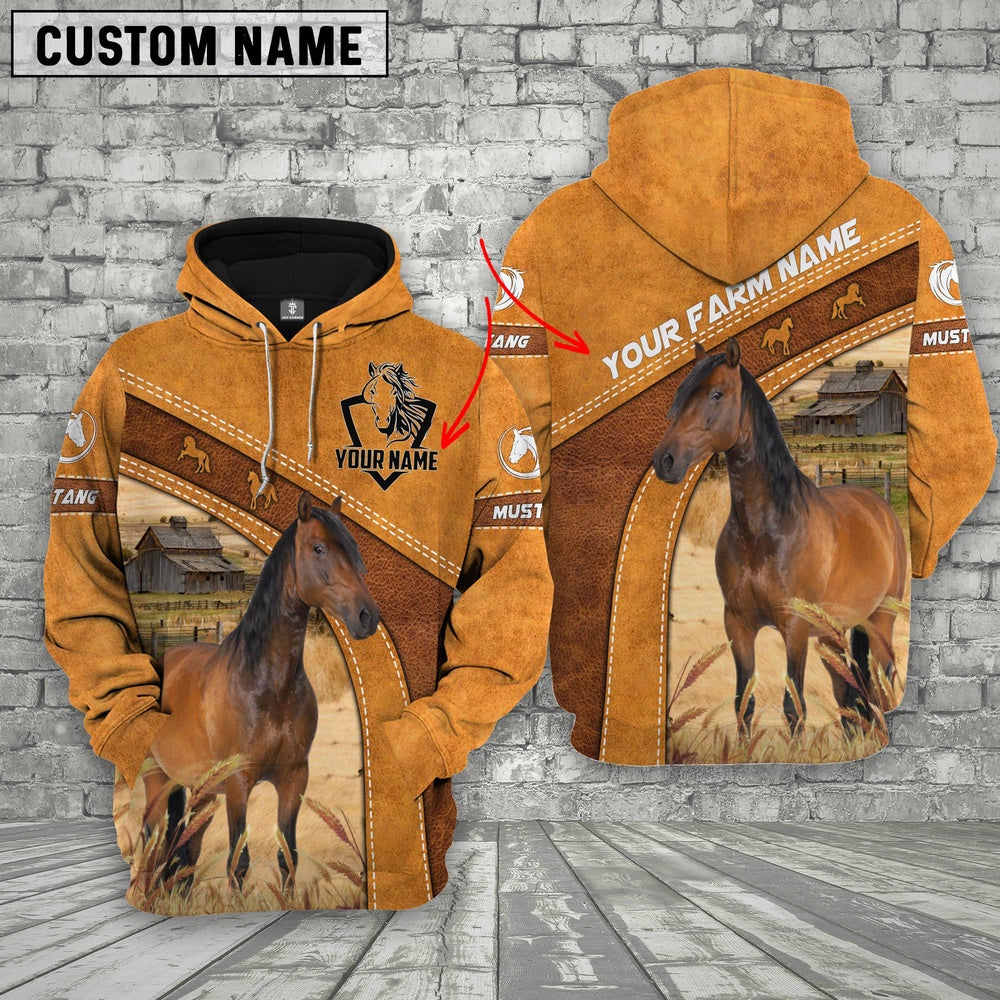 Mustang Custom Name Race Hoodie, Farmer Hoodie, Custom Farm Shirts, Farmer T Shirt