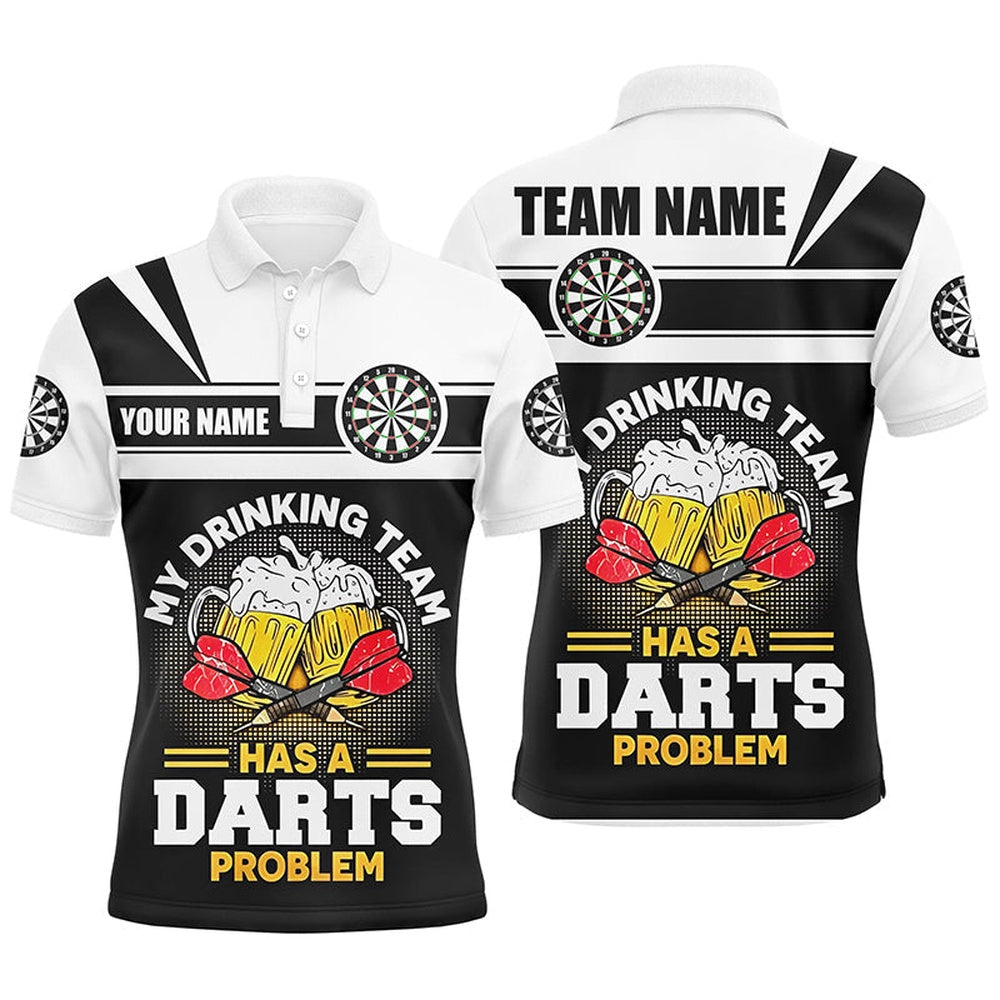 My Drinking Team Beer Darts Mens Polo Shirt Customized Darts Shirt For Men Dart Polo, Darts Team Polo Shirt