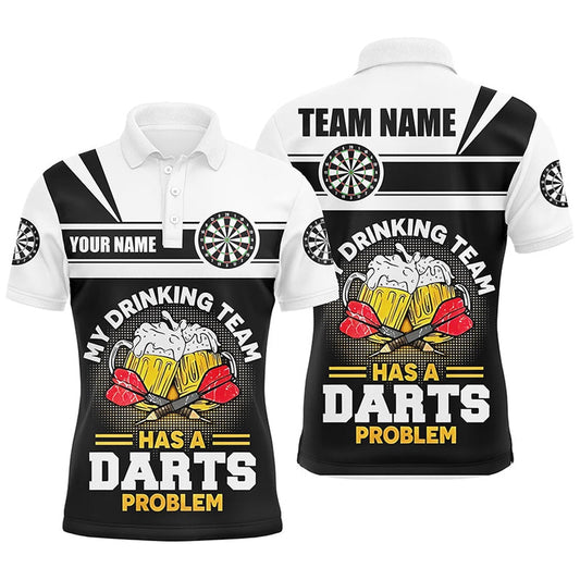 My Drinking Team Beer Darts Mens Polo Shirt Customized Darts Shirt For Men Dart Polo, Darts Team Polo Shirt