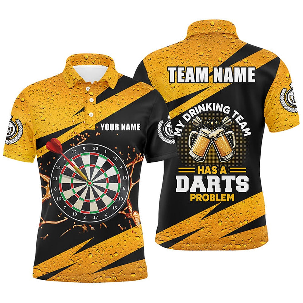 My Drinking Team Has A Darts Problem Darts Polo Shirt Custom Beer Dart Polo For Mens, Darts Team Polo Shirt