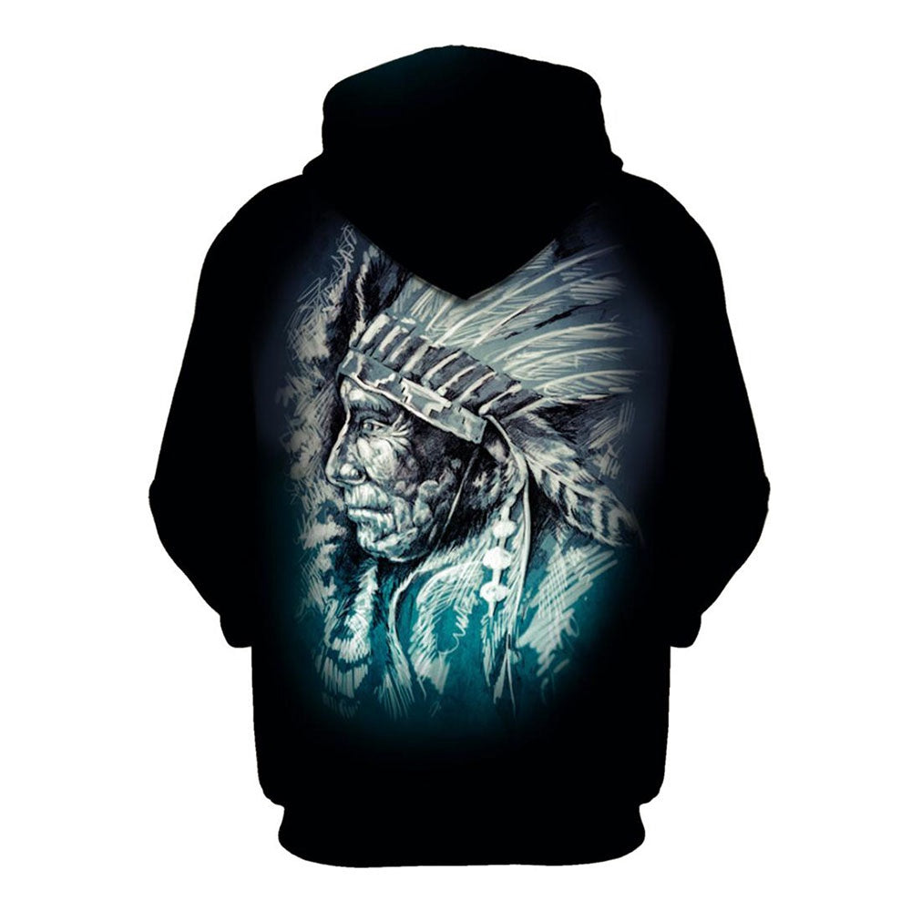 Native American Face Indian Chief All Over Print Hoodie, Native American Hoodie, 3D Native American Hoodie