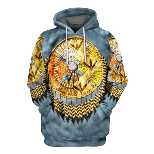 Native American Round Shape All Over Print Hoodie, Native American Hoodie, 3D Native American Hoodie